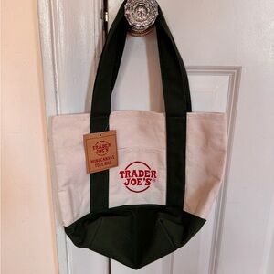 Trader Joe's Canvas Tote Bag - Cream and Green
